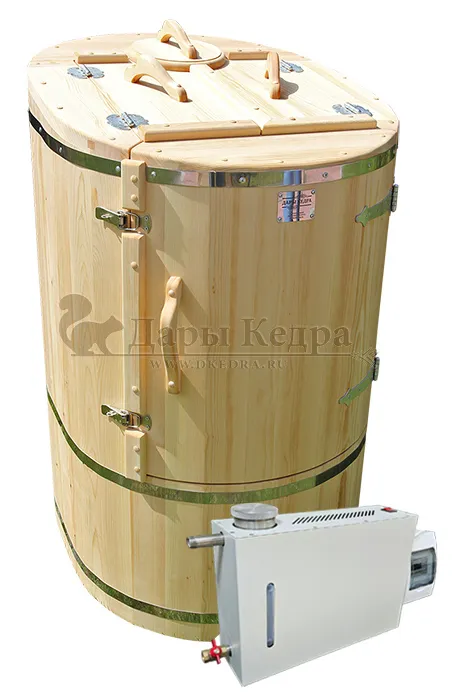 Готовый комплект «Универсальный»: кедровая бочка с парогенератором + био-защита изнутри и снаружи